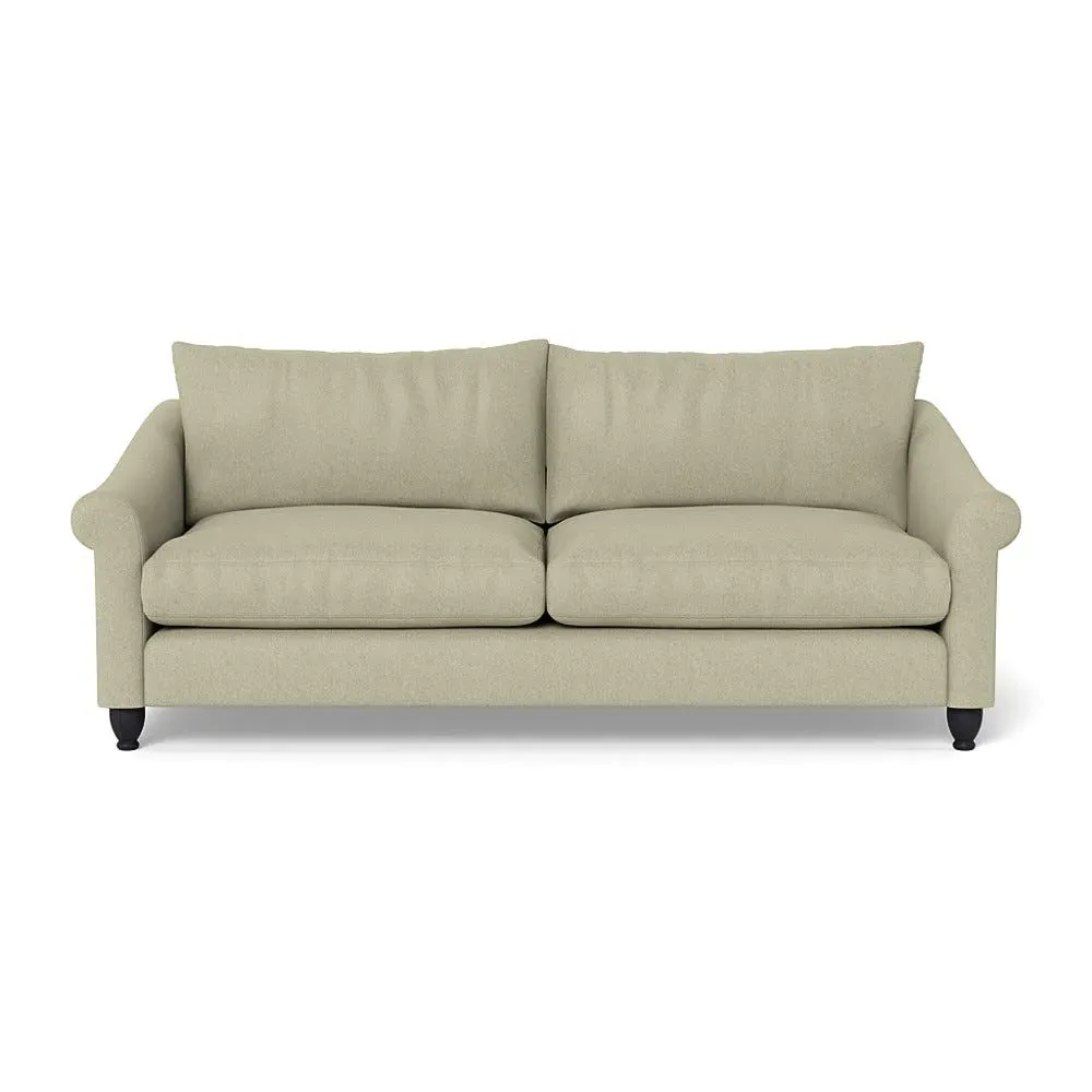 4-Seater Sofa with Black Feet - Natural, Cotton image