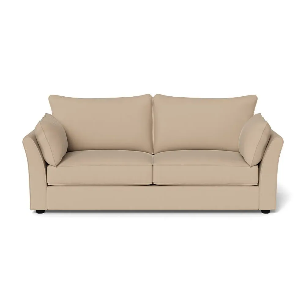 4-Seater Sofa with Black Feet - Natural, Linen