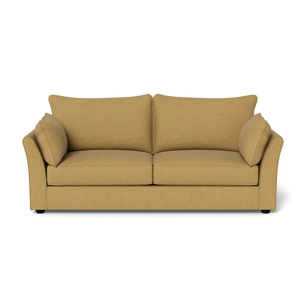 4-Seater Sofa with Black Feet - Yellow, Boucle