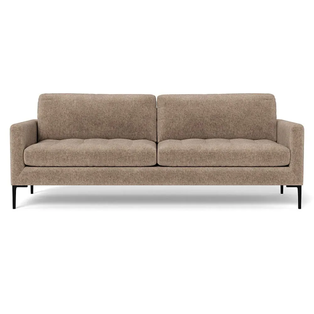 4-Seater Sofa with Black Legs - Natural, Velvet