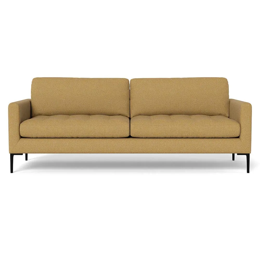 4-Seater Sofa with Black Legs - Yellow, Boucle
