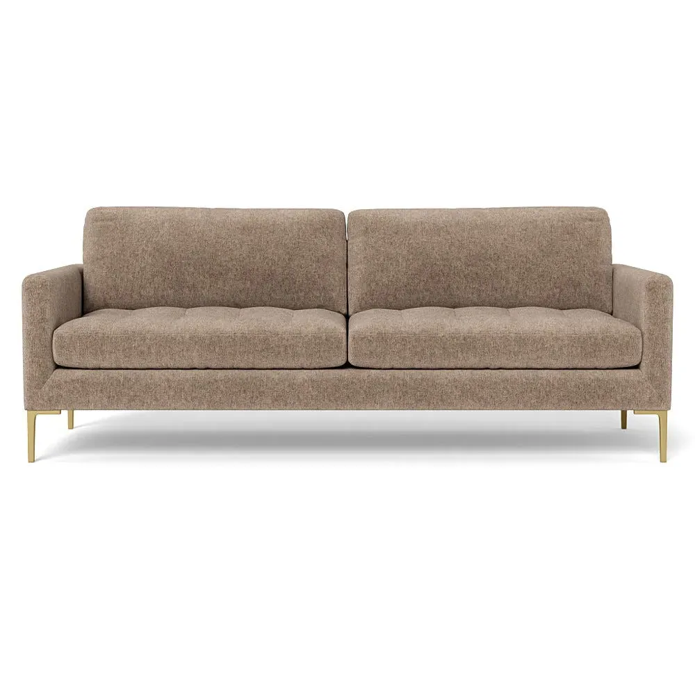 4-Seater Sofa with Brass Legs - Natural, Boucle