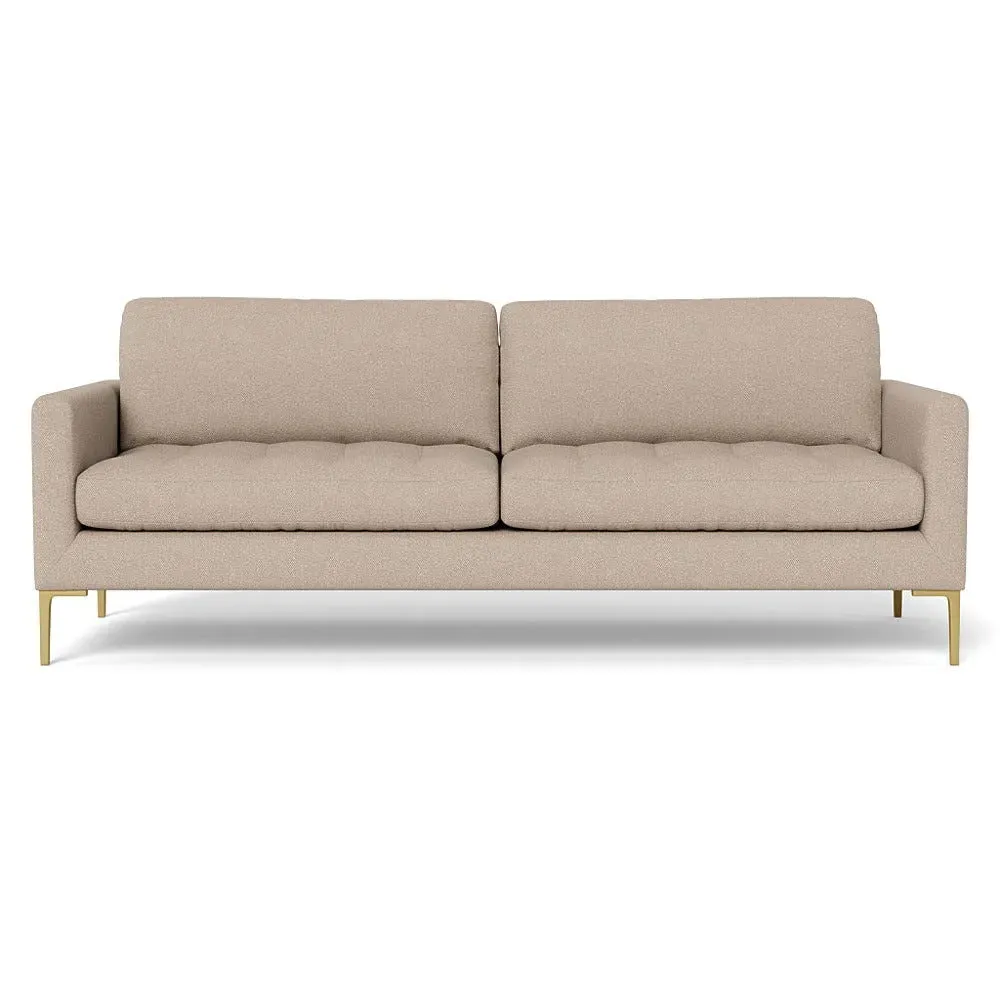 4-Seater Sofa with Brass Legs - Pearl, Boucle