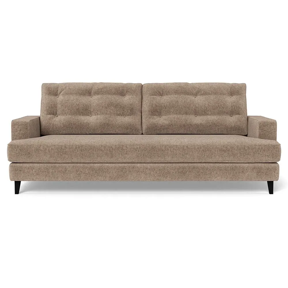 4-Seater Sofa with Button Cushions - Black, Boucle