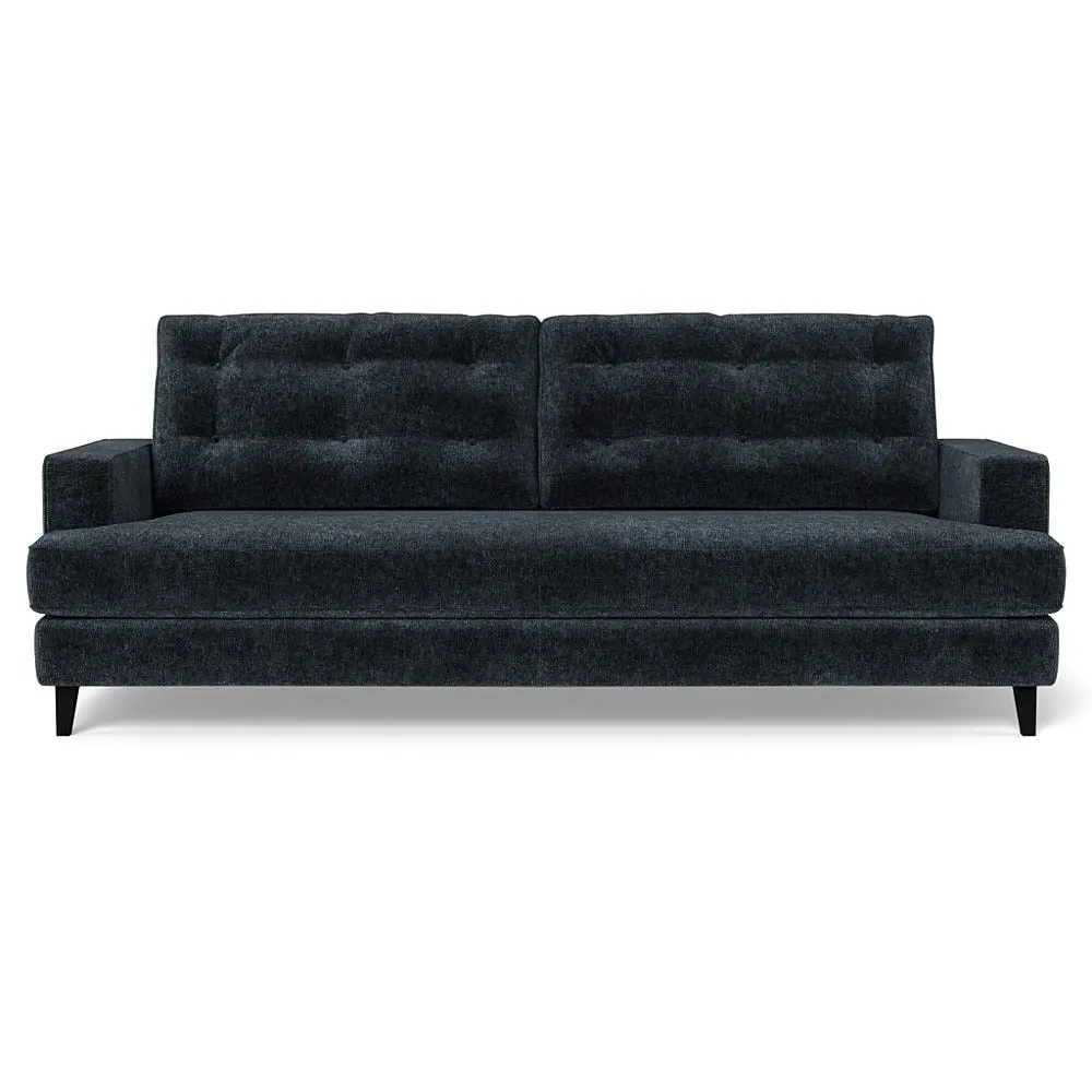 4-Seater Sofa with Button Cushions - Blue, Boucle
