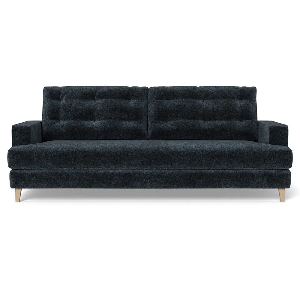 4-Seater Sofa with Button Cushions - Blue, Boucle