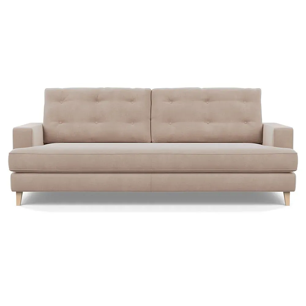 4-Seater Sofa with Button Cushions - Grey, Velvet