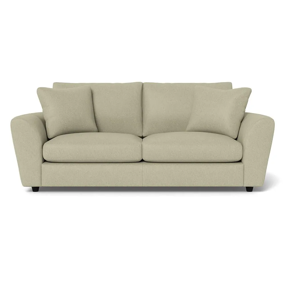 4-Seater Sofa with Curved Arms - Cream, Cotton image