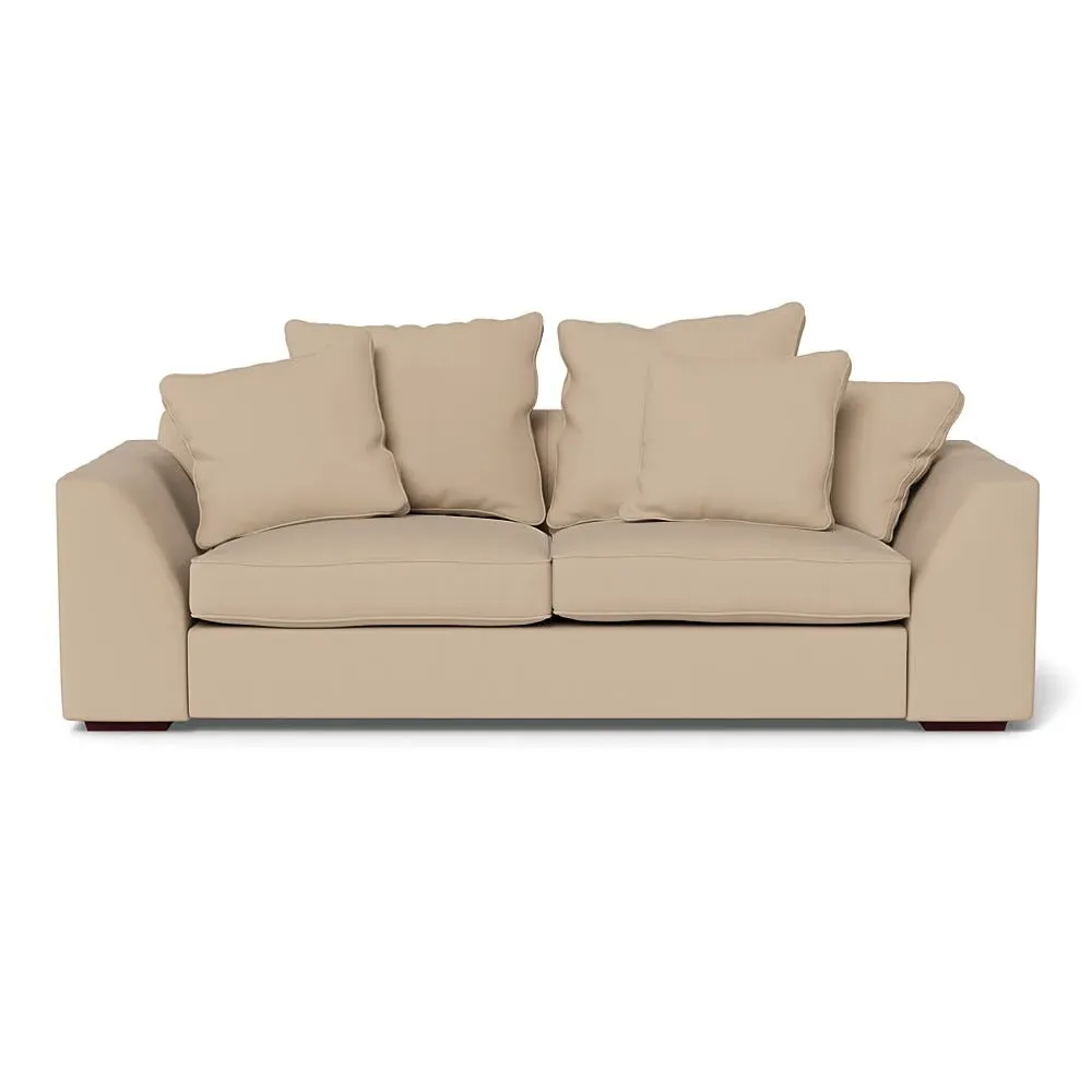 4-Seater Sofa with Feather Cushions - Natural