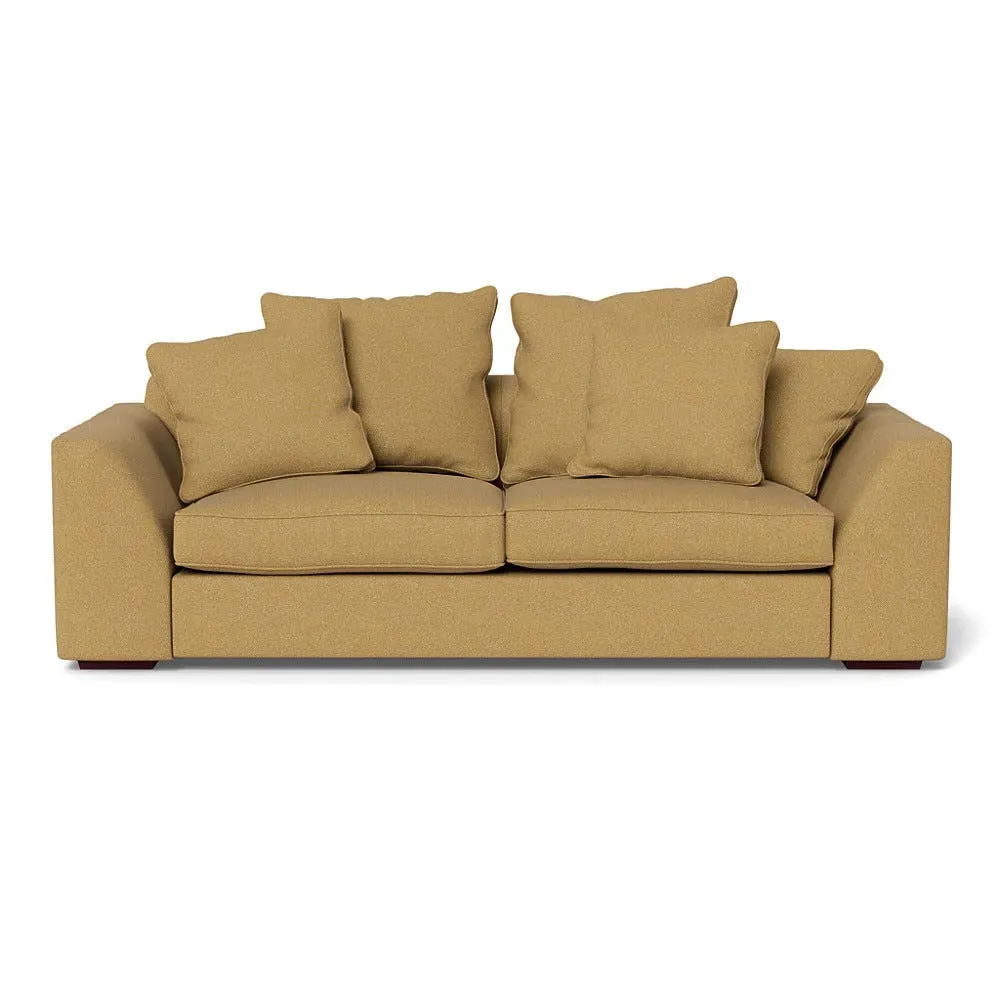 4-Seater Sofa with Feather Cushions - Yellow