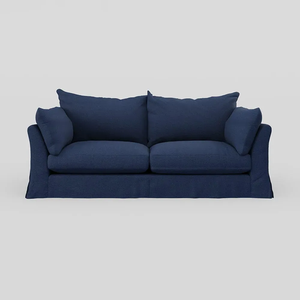 4-Seater Sofa with Loose Cover - Blue, Linen