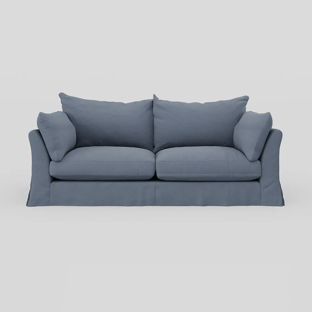4-Seater Sofa with Loose Cover - Blue, Linen