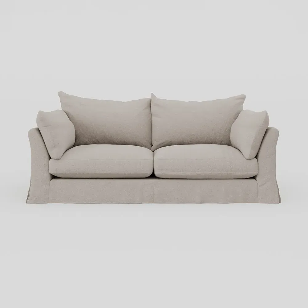 4-Seater Sofa with Loose Cover - Cream, Linen
