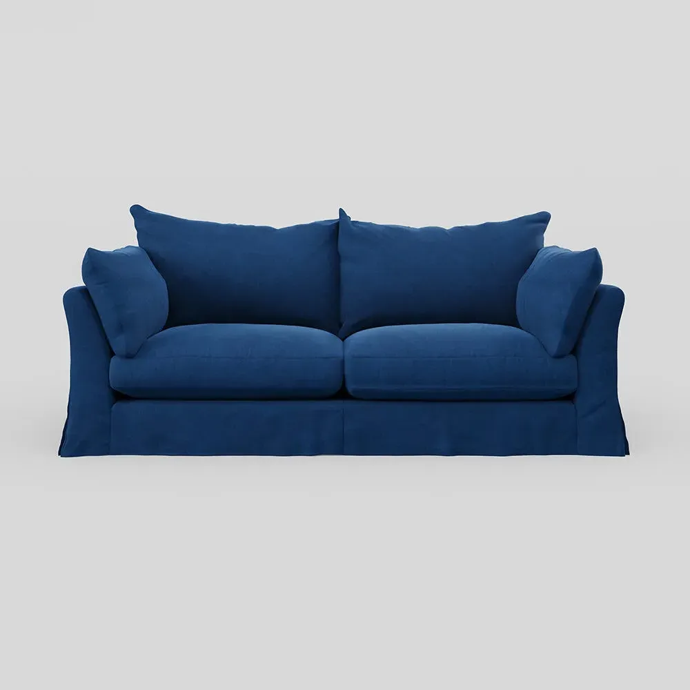 4-Seater Sofa with Loose Cover - Petrol, Velvet