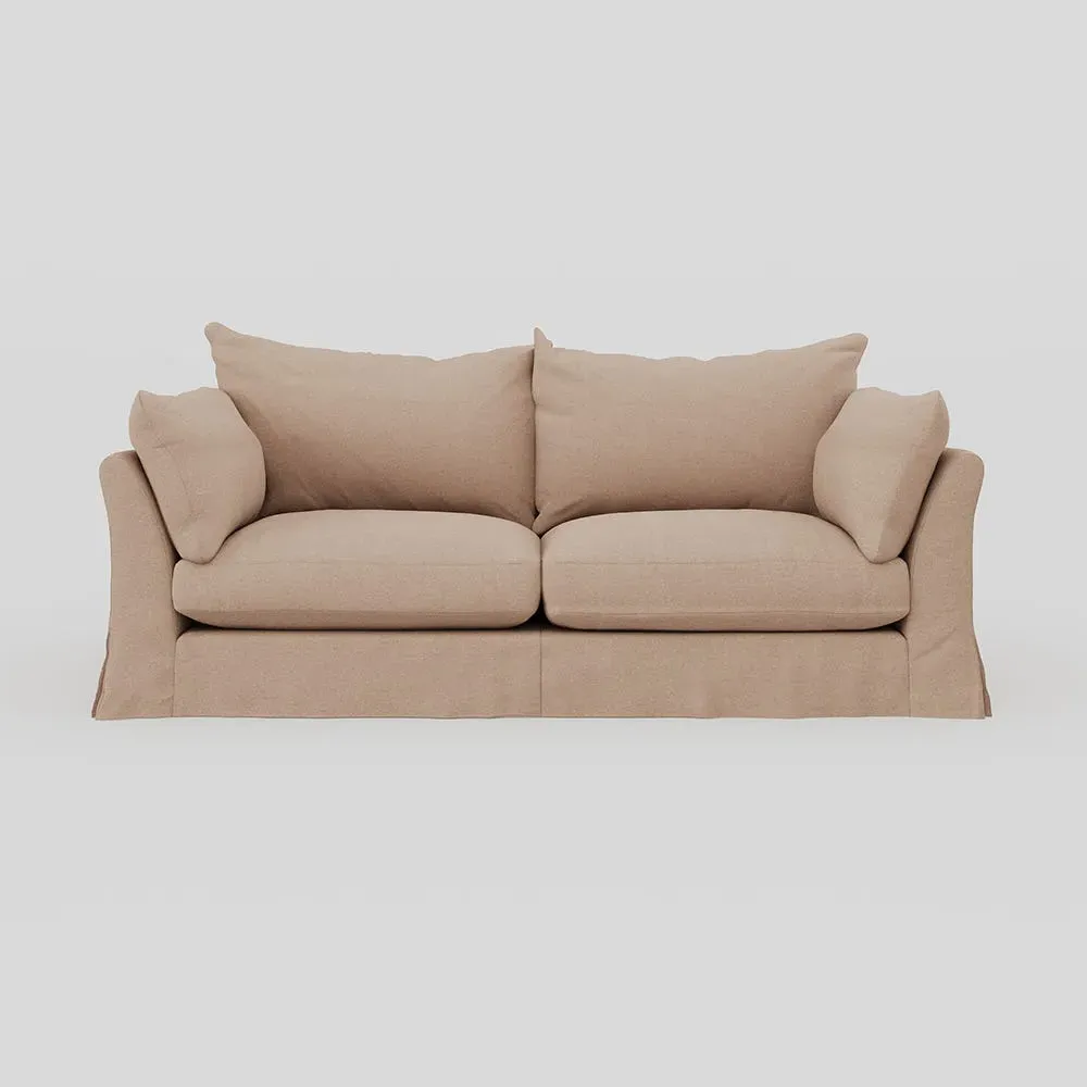 4-Seater Sofa with Loose Cover - Pink, Linen
