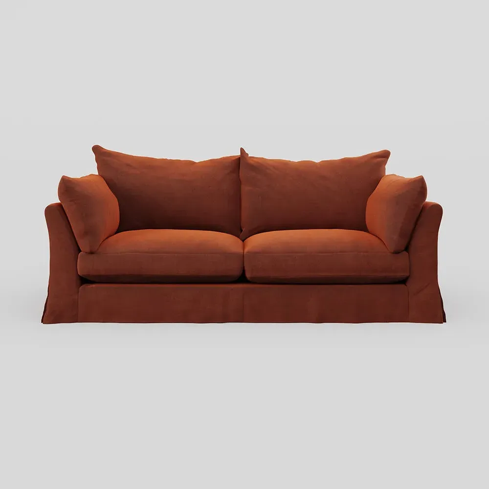 4-Seater Sofa with Loose Cover - Russet, Velvet