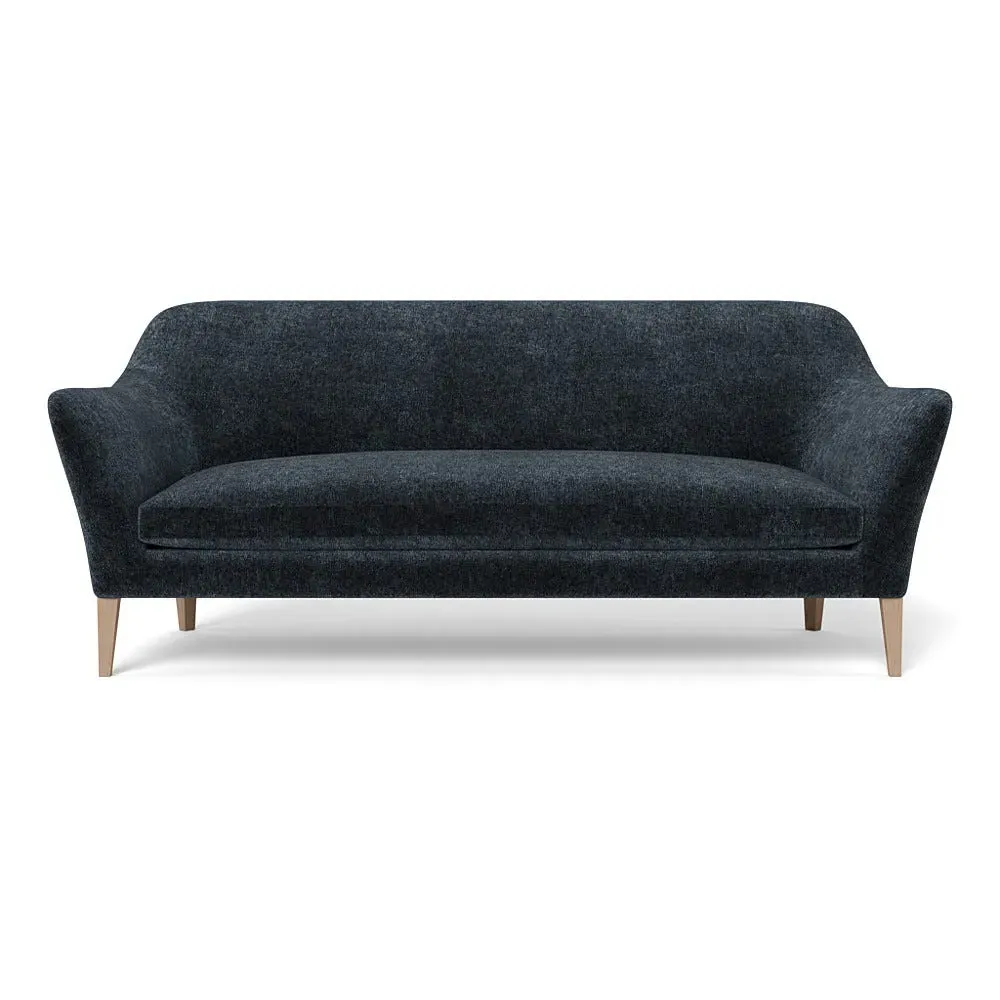4-Seater Sofa with Natural Feet - Blue, Boucle