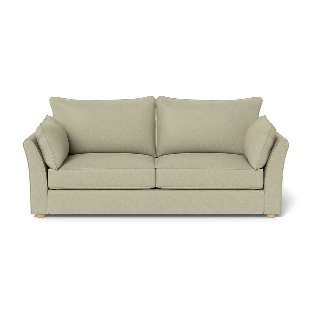 4-Seater Sofa with Natural Feet - Natural, Cotton