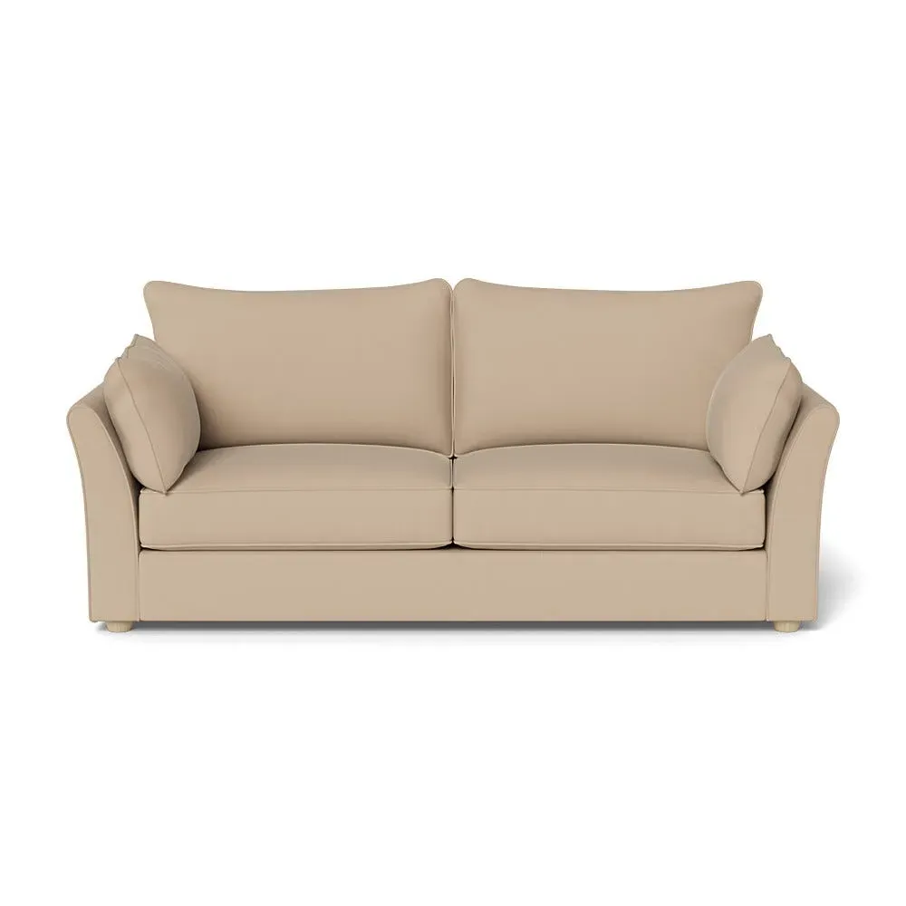 4-Seater Sofa with Natural Feet - Natural, Cotton