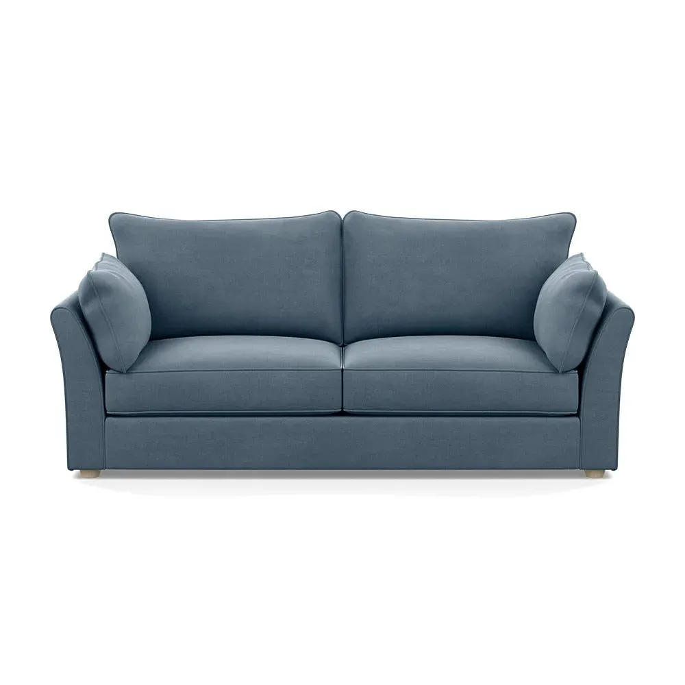 4-Seater Sofa with Natural Feet - Natural, Cotton