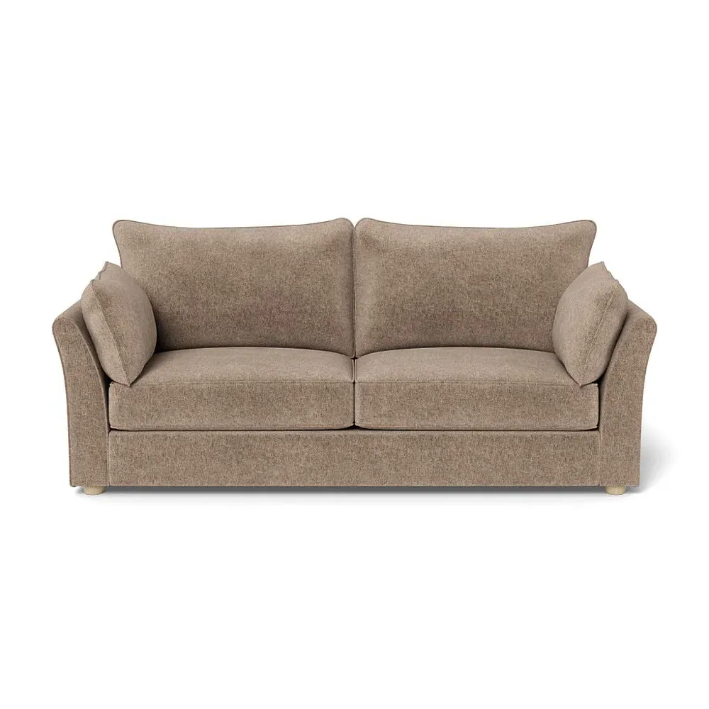 4-Seater Sofa with Natural Feet - Natural, Velvet