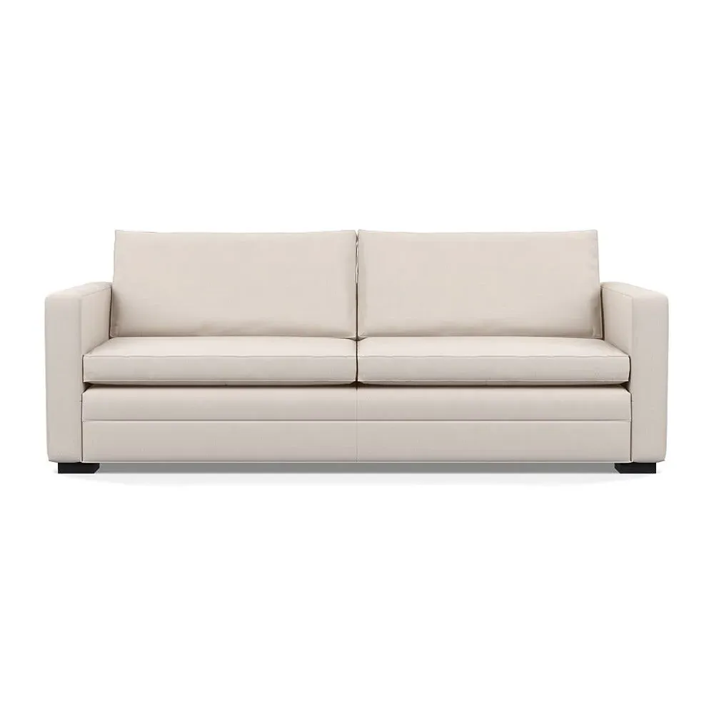 4-Seater Sofa with Piping - Cream, Cotton