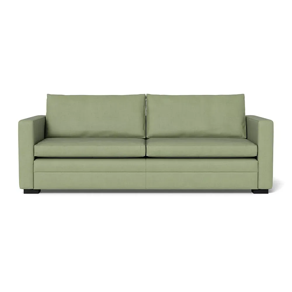 4-Seater Sofa with Piping - Green, Cotton