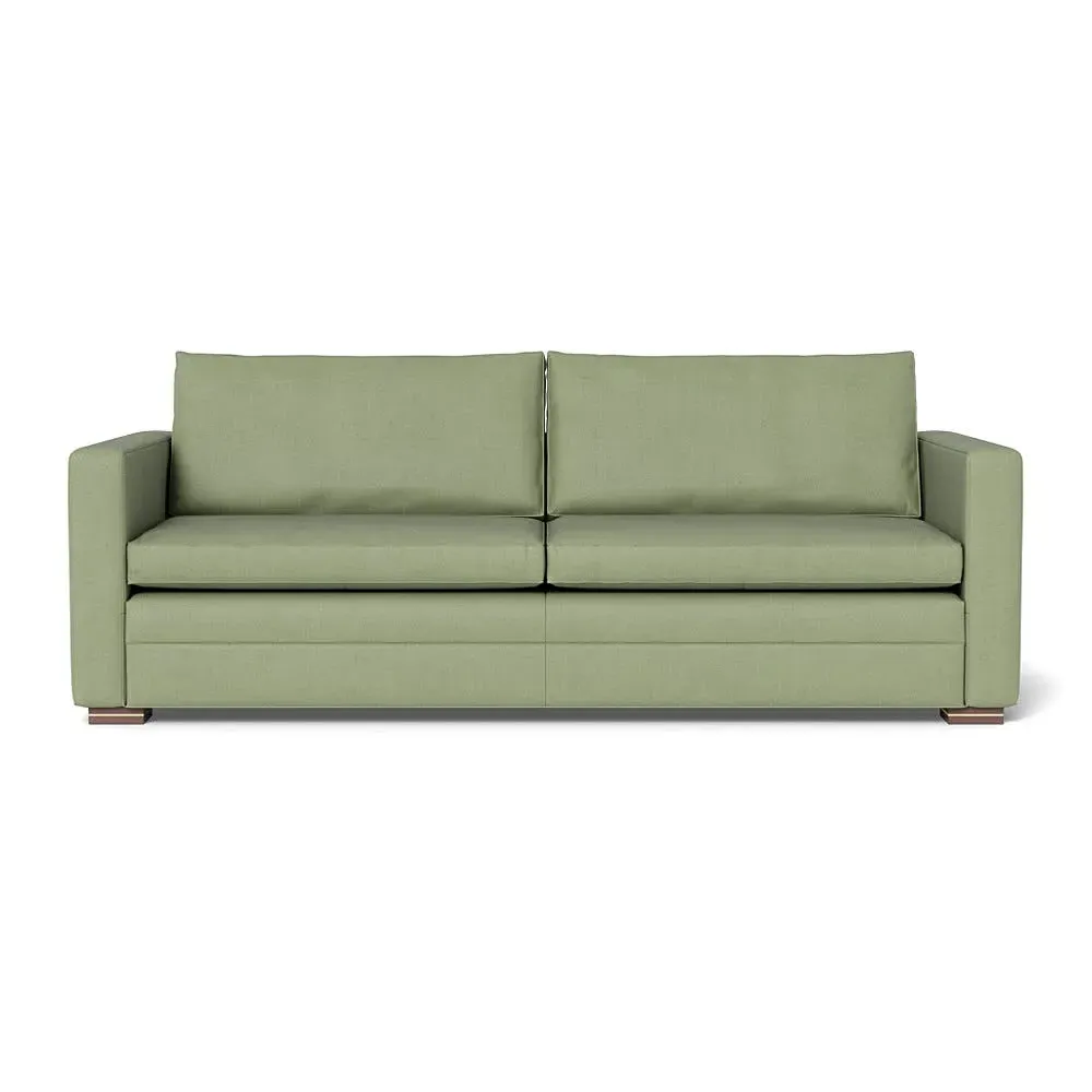 4-Seater Sofa with Piping - Green, Cotton