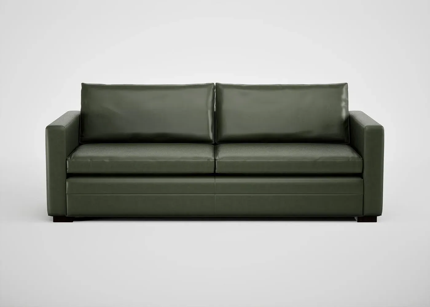 4-Seater Sofa with Piping - Green, Cotton