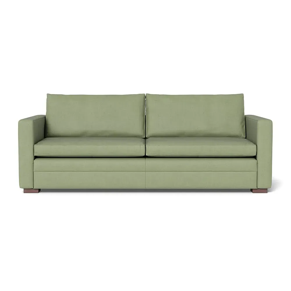 4-Seater Sofa with Piping - Green, Cotton