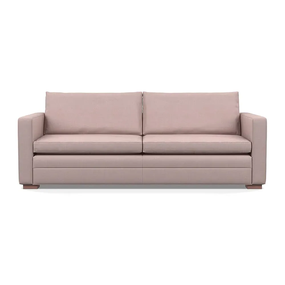 4-Seater Sofa with Piping - Pink, Cotton