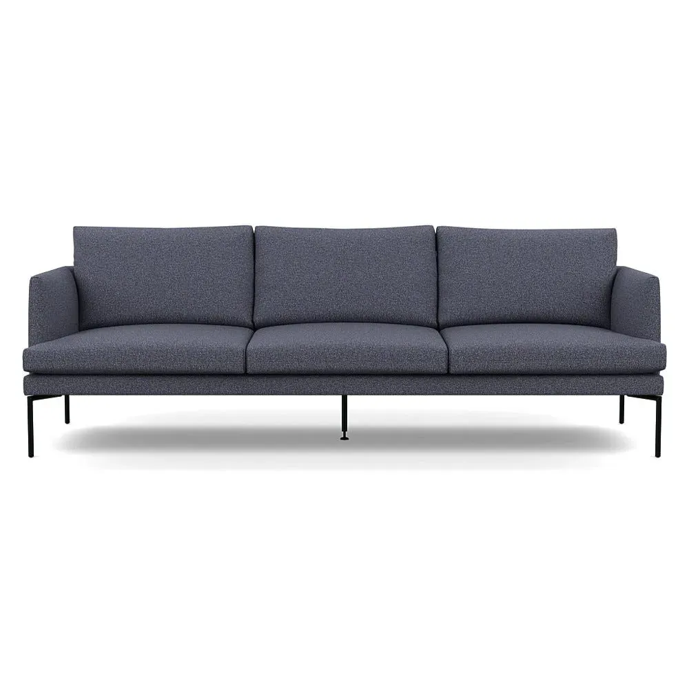 4-Seater Sofa with Pleated Detail - Blue, Boucle