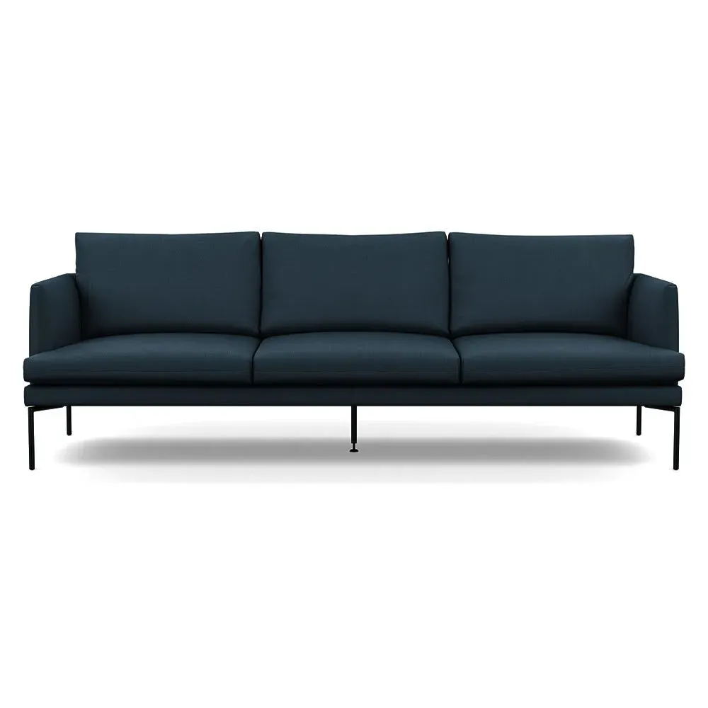 4-Seater Sofa with Pleated Detail - Blue, Cotton image
