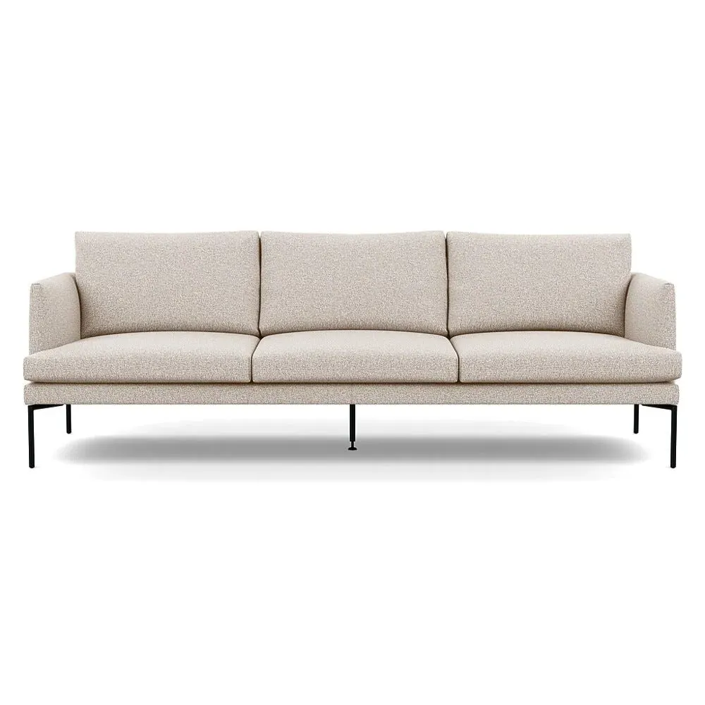 4-Seater Sofa with Pleated Detail - Brown, Boucle
