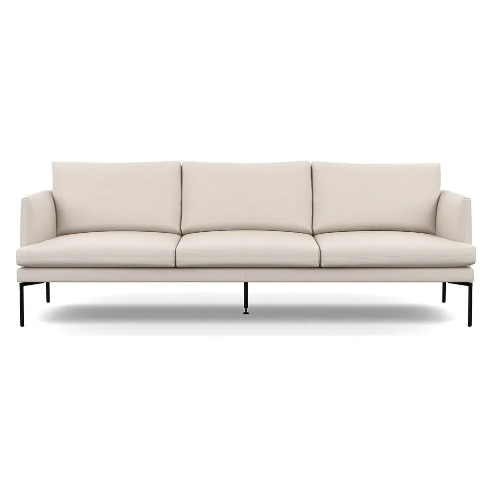 4-Seater Sofa with Pleated Detail - Cream, Cotton