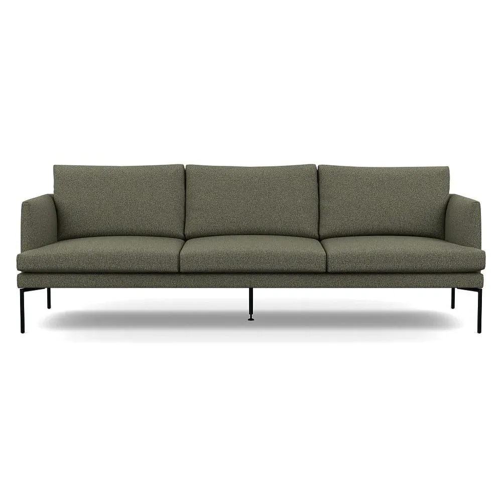 4-Seater Sofa with Pleated Detail - Green, Boucle