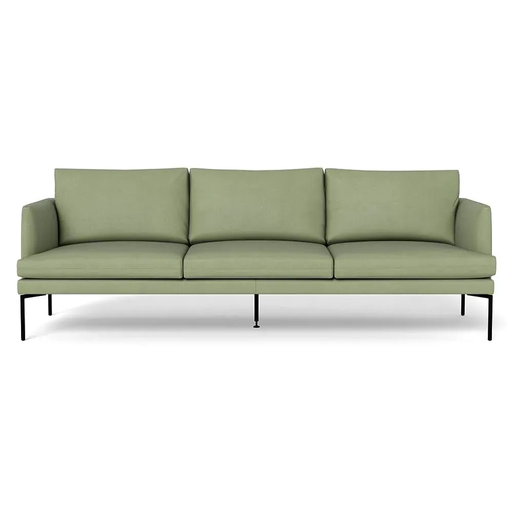 4-Seater Sofa with Pleated Detail - Green, Cotton