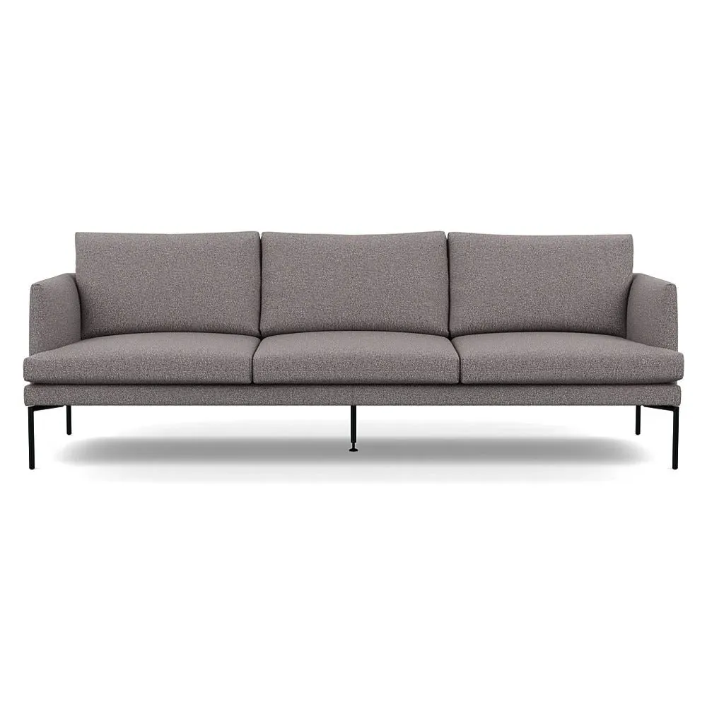 4-Seater Sofa with Pleated Detail - Grey, Boucle