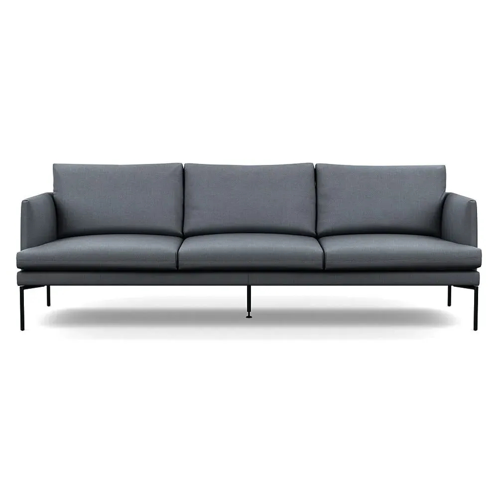 4-Seater Sofa with Pleated Detail - Grey, Cotton