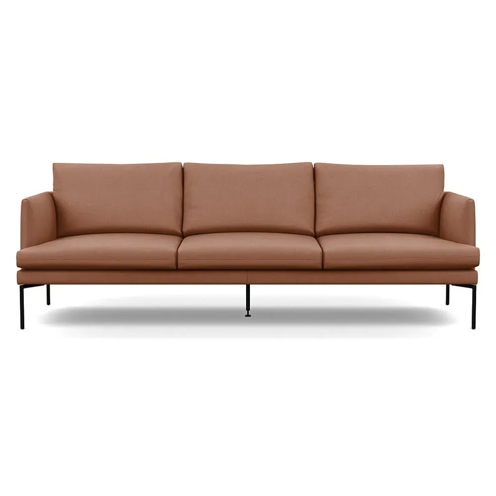 4-Seater Sofa with Pleated Detail - Pink, Cotton