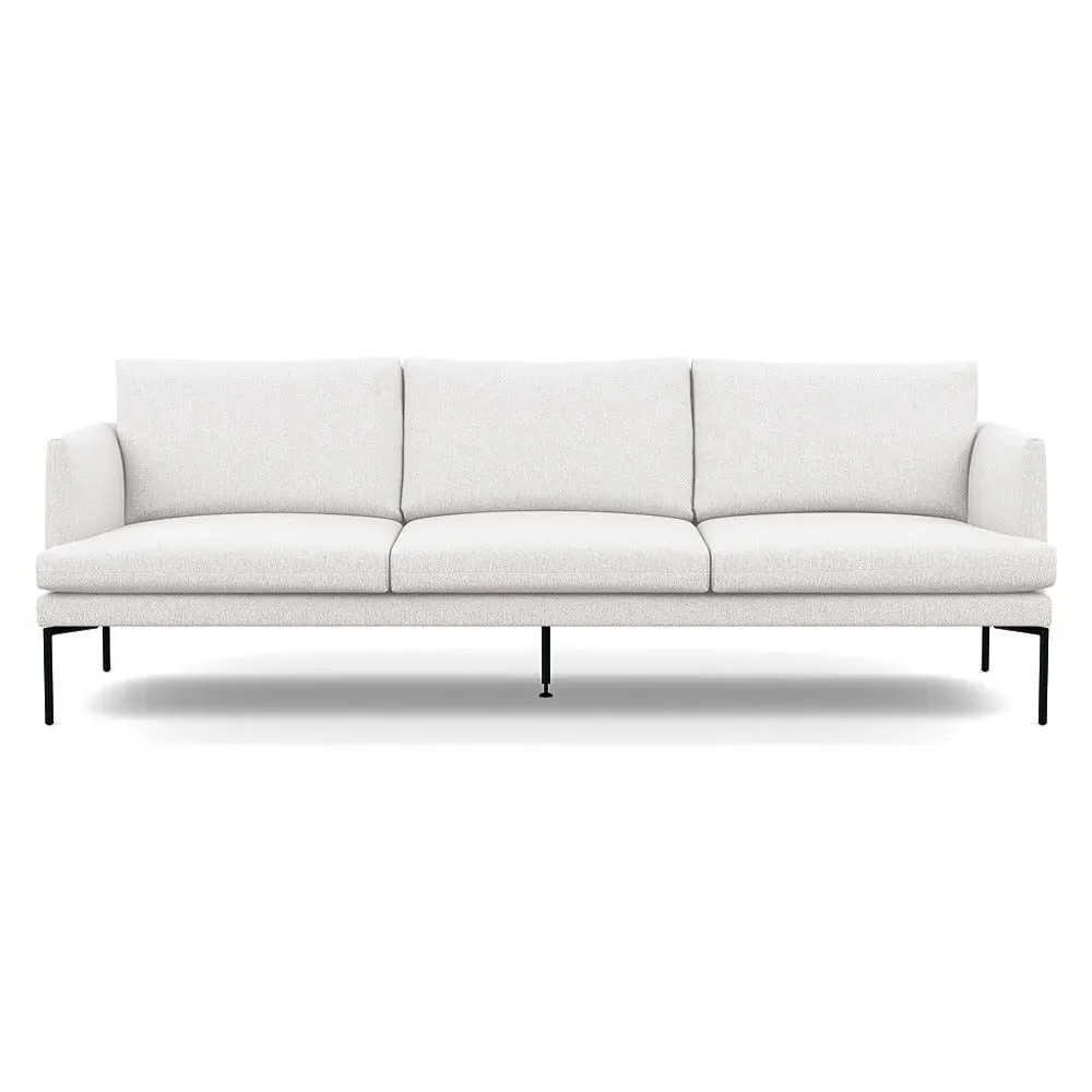 4-Seater Sofa with Pleated Detail - White, Boucle