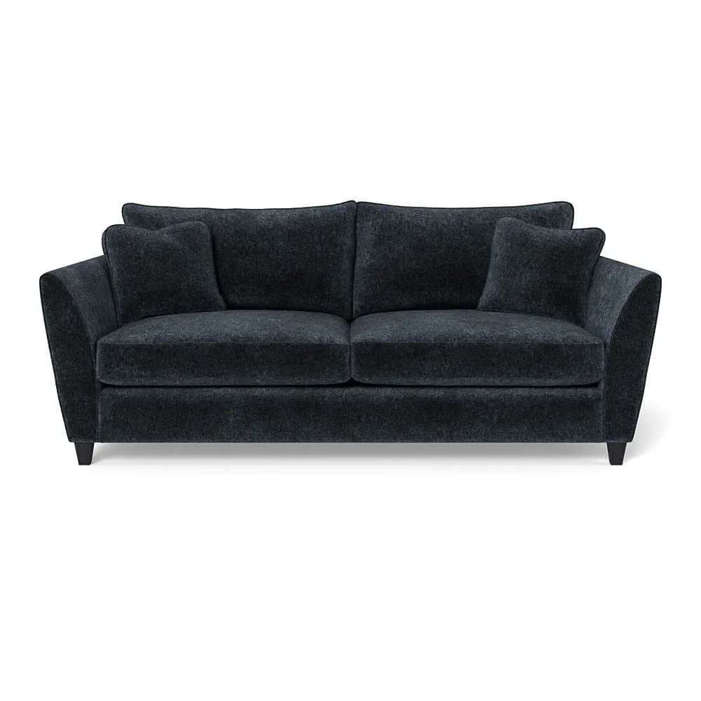 4-Seater Sofa with Sabre Arms - Blue, Boucle