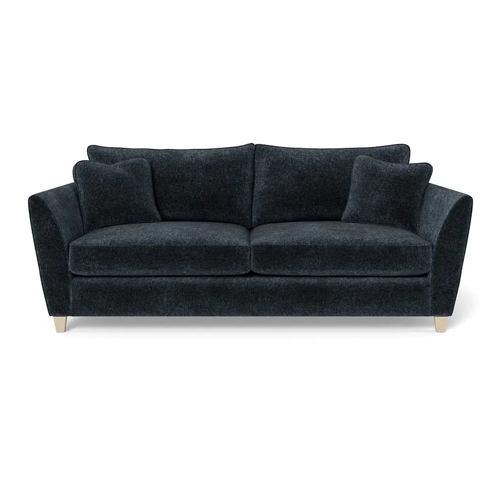 4-Seater Sofa with Sabre Arms - Blue, Boucle