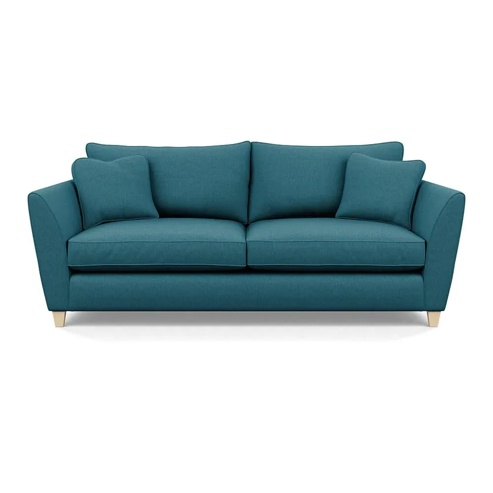 4-Seater Sofa with Sabre Arms - Blue, Cotton image