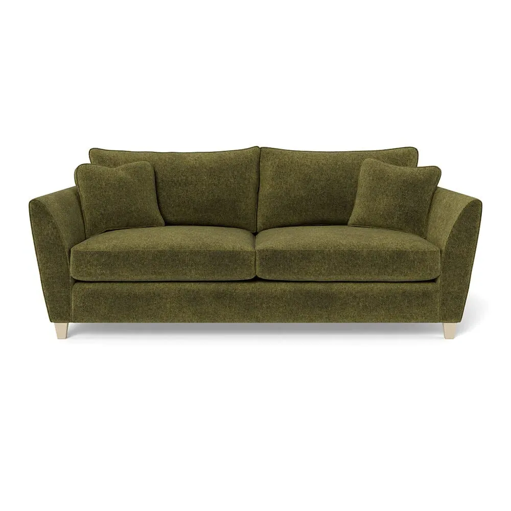 4-Seater Sofa with Sabre Arms - Green, Boucle