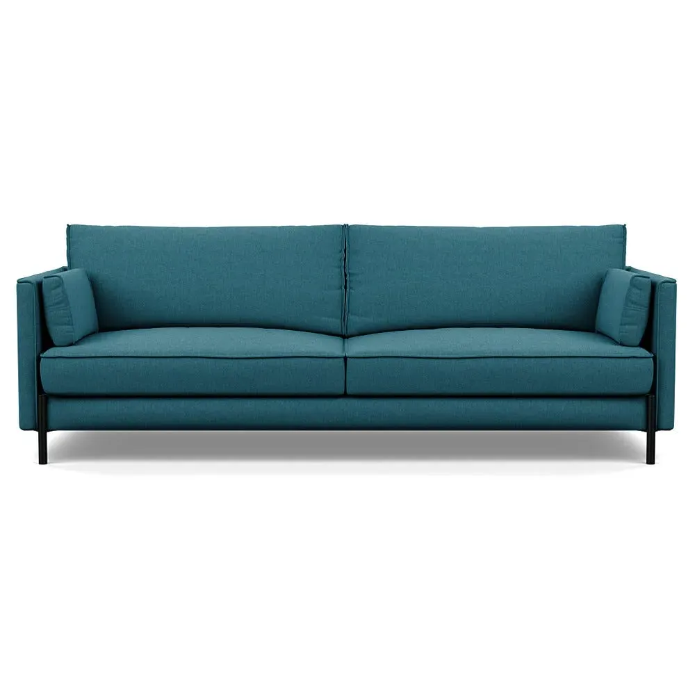 4-Seater Sofa with Slim Arms - Blue, Cotton image