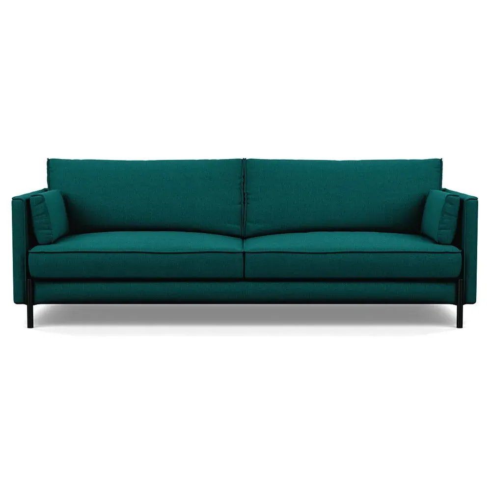 4-Seater Sofa with Slim Arms - Green, Cotton