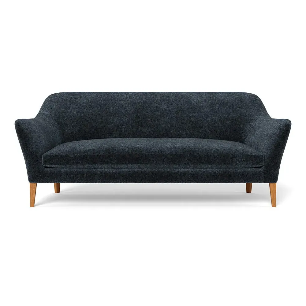4-Seater Sofa with Stained Oak Feet - Blue, Boucle
