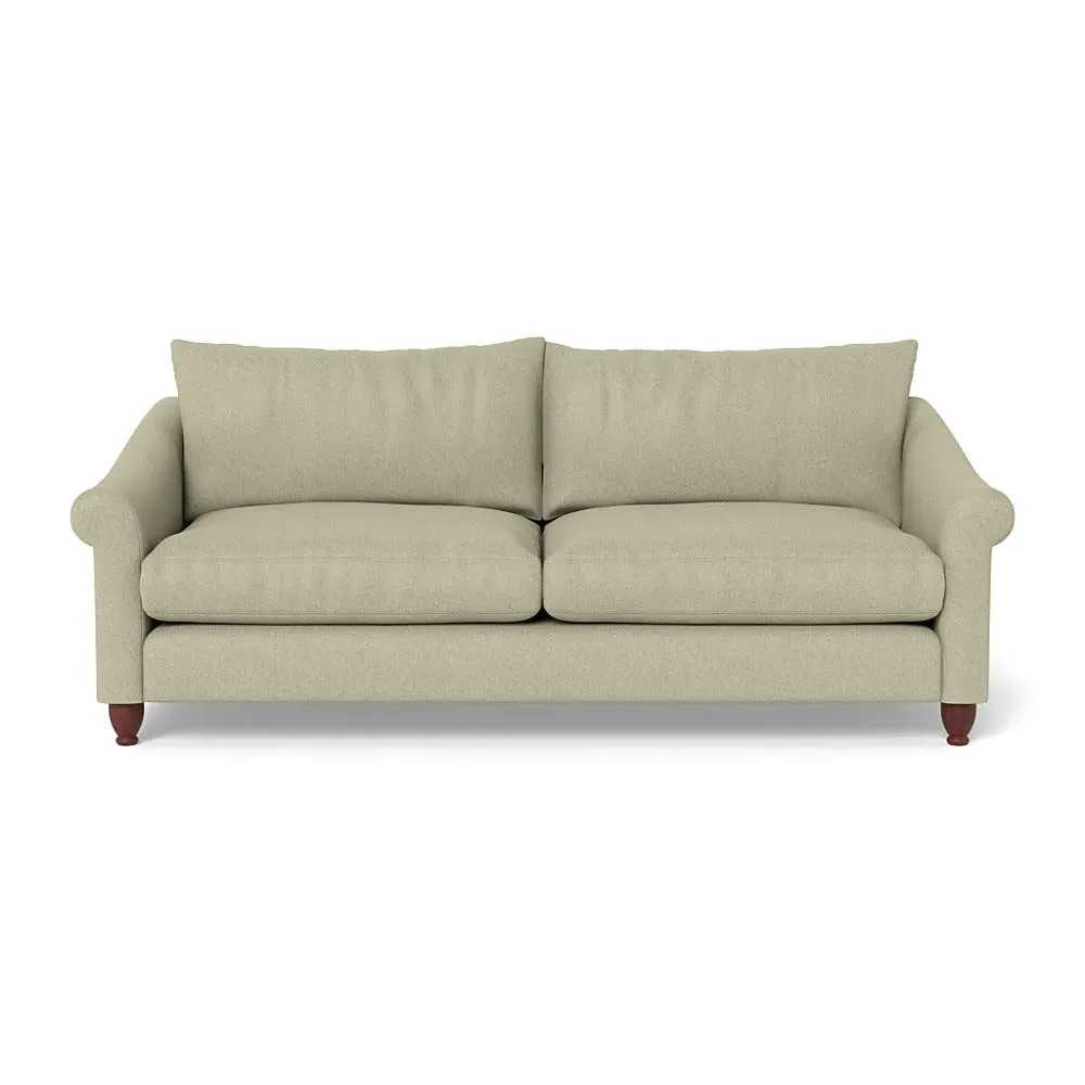 4-Seater Sofa with Walnut Feet - Natural, Cotton