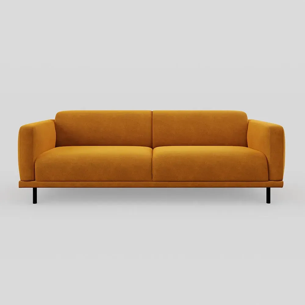 4-Seater Sofa - Yellow, Velvet